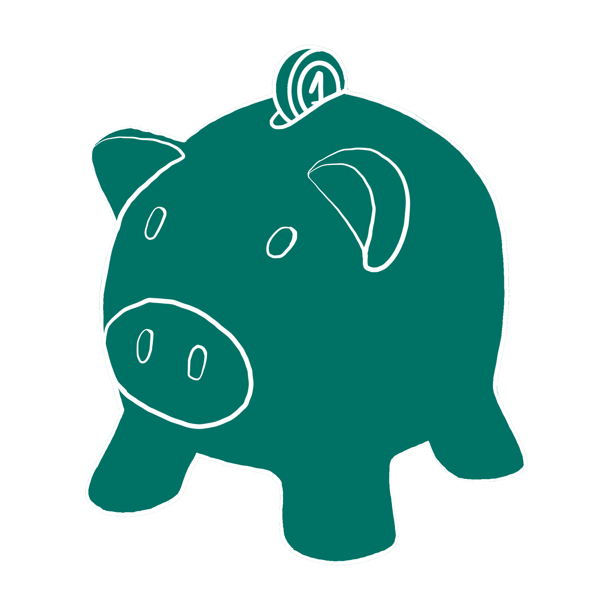 A piggy bank taking in the money saved on a group course